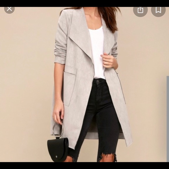 HYFVE Faux Suede Coat, Front Pockets, Oversized, Open Front, Sz. M/NWOT - Picture 3 of 16